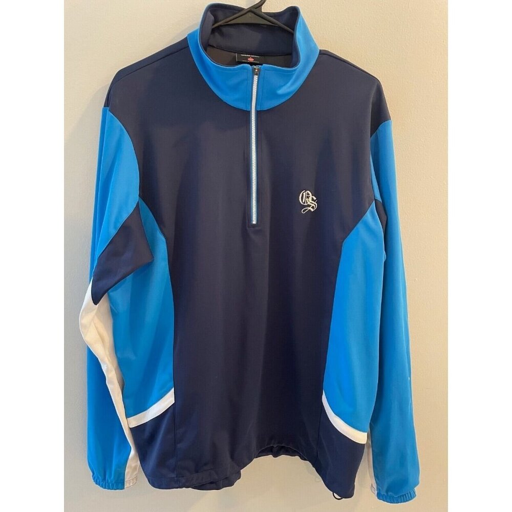 Galvin Green Jacket Blue Golf Pullover Mens Size L Softshell Windstopper 1/4 Zip